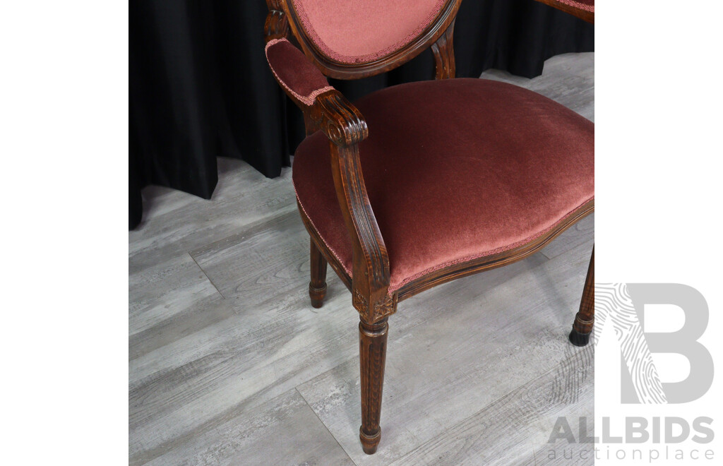 Medallion Back Mahogany Carver