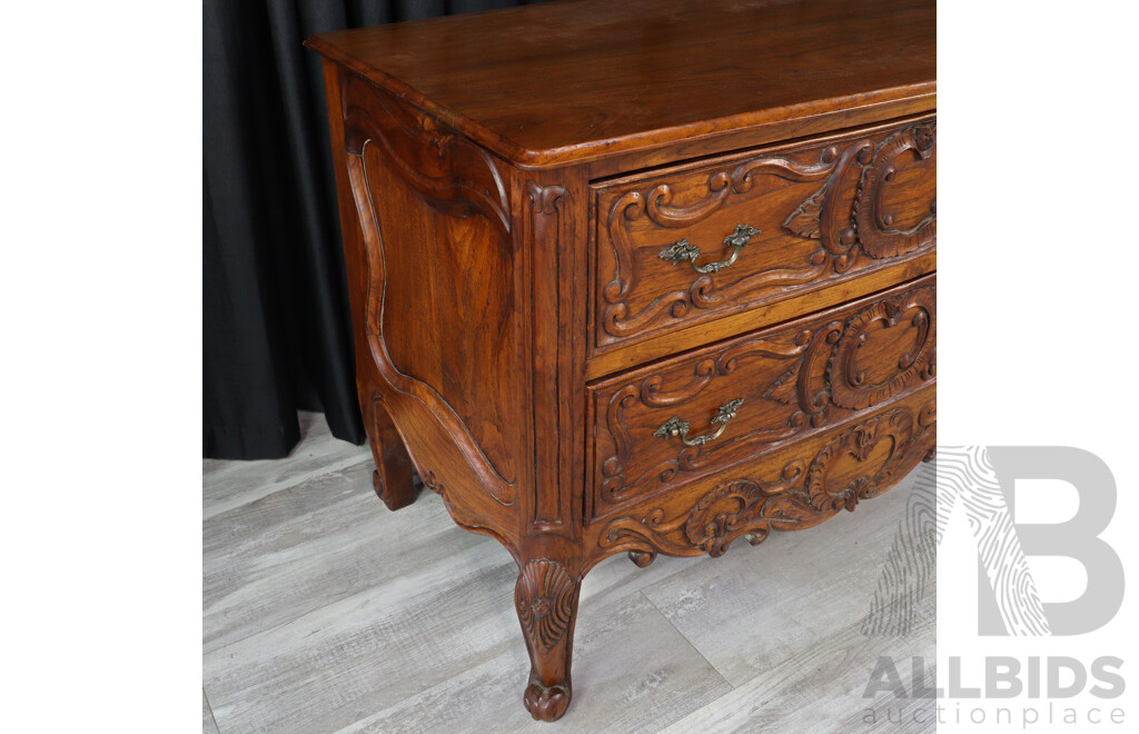 Carved Oak Two Drawer Chest