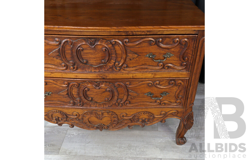 Carved Oak Two Drawer Chest