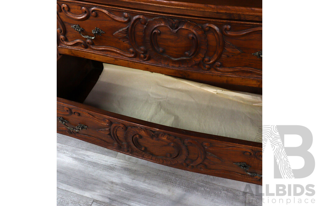 Carved Oak Two Drawer Chest