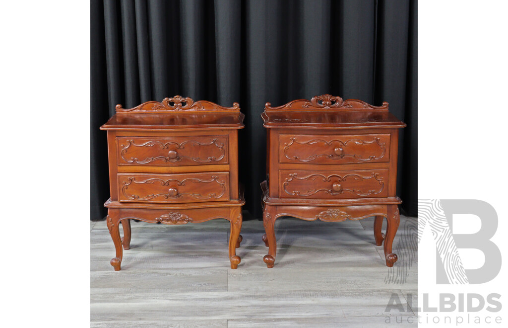 Pair of Reproduction Two Drawer Bedsides