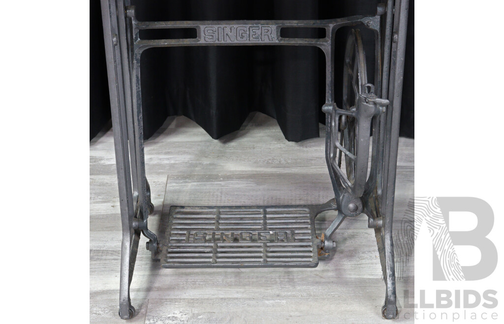 Marble Top Garden Table with Singer Treadle Base