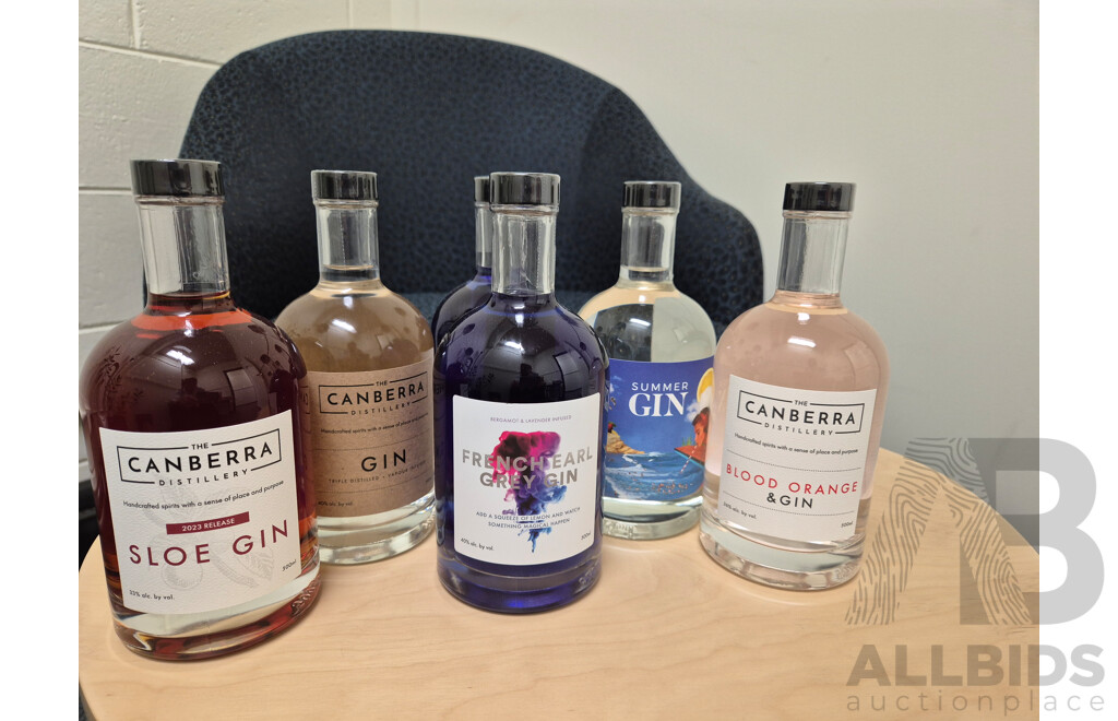 Gin Selection from the Canberra Distillery (6 bottles total)