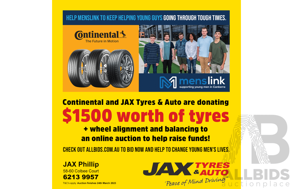 Jax Tyres Phillip - $1500 Continental Tyres voucher