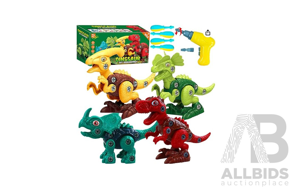 Pack of four dinosaur toys