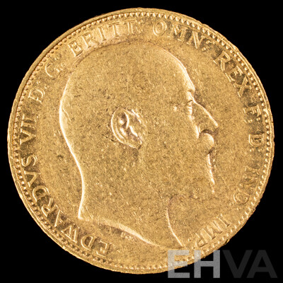 Australian 1905 KEVII Gold Sovereign .917