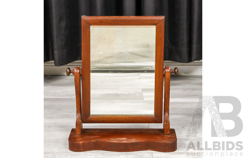 Edwardian Cedar Dresser Top Mirror