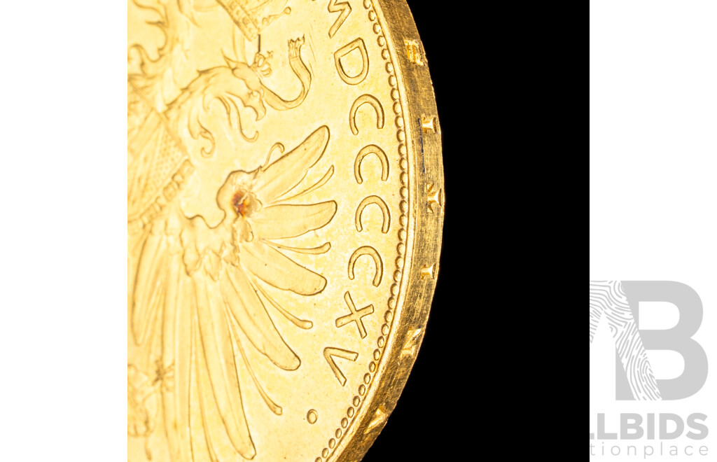 Austrian Empire 1915 Gold One Hundred Corona Coin, Francis Joseph I .900 - 33.88 Grams