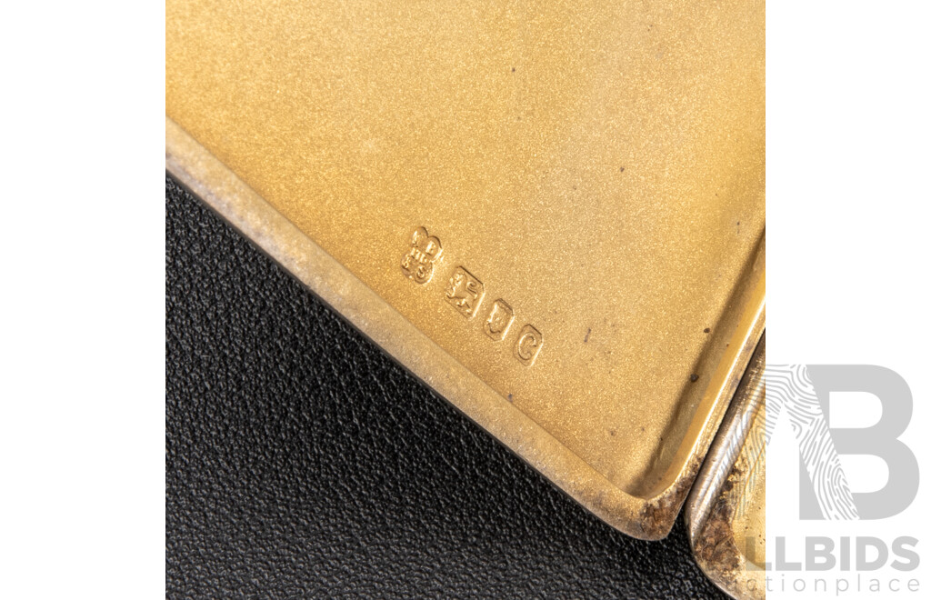 Vintage Sterling Silver Cigarette Case, William Bruford & Son Ltd, London, 1938