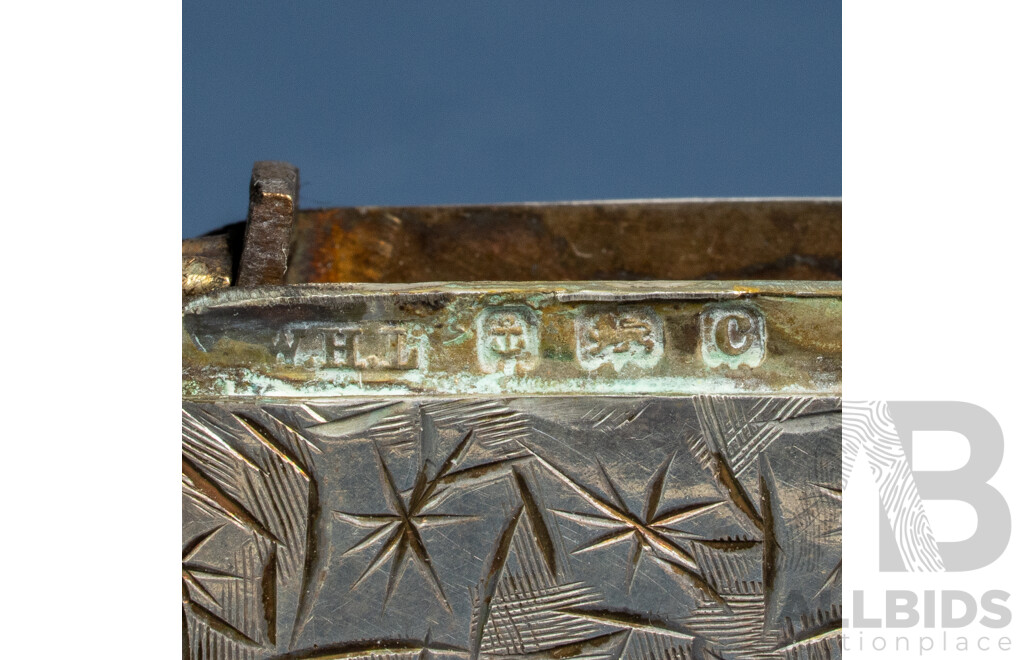 Antique Sterling Silver Vesta Case with Engravings