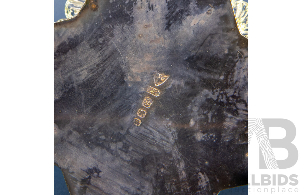 Vintage Copeland Spode China Cruet Set with Art Glass Inserts