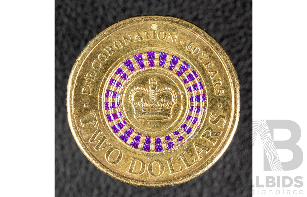 Australian 2013 Two Dollar Coin, 60th Anniversary QE2 Coronation