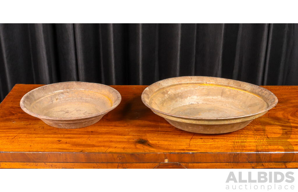 Large and Small Vintage Gold Panning Dishes