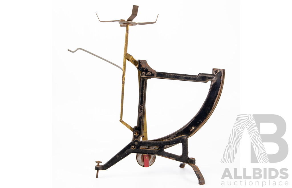 Vintage Steel Weighing Scales with Enameled Measure Face