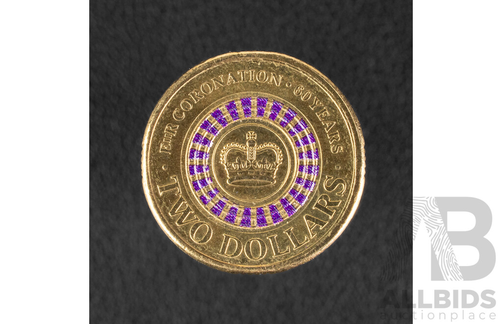 Australian 2013 Two Dollar Coin, 60th Anniversary QE2 Coronation
