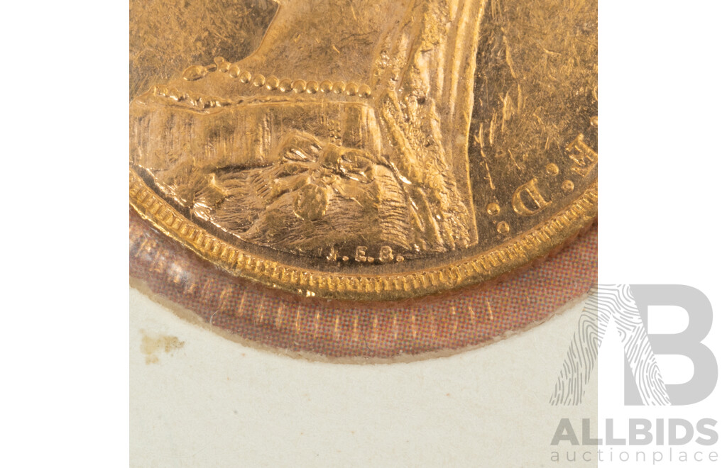 Australian 1889 Gold Sovereign, Queen Victoria Jubilee Head, Melbourne Mint
