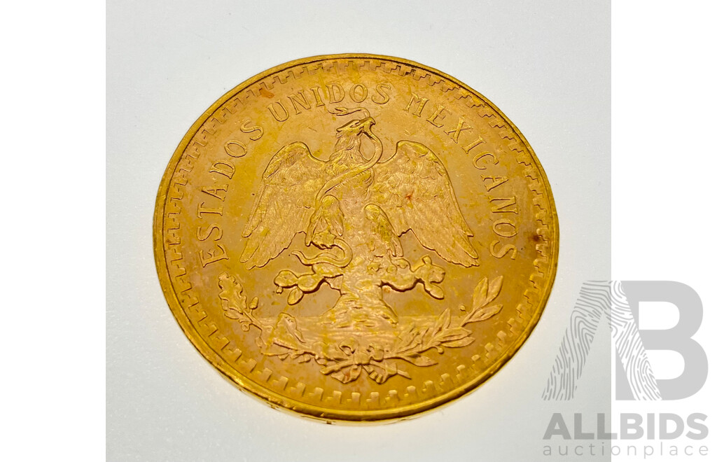Mexico 1947 Gold 'Centenario' Fifty Pesos Coin .900 - 41.76 Grams