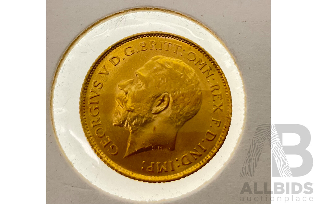 Australian 1915 Gold Half Sovereign, Sydney Mint .900