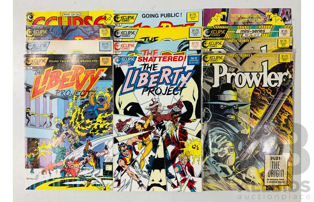 Collection of Eclipse Comic Titles Including the Liberty Project, Prowler, Champions and More