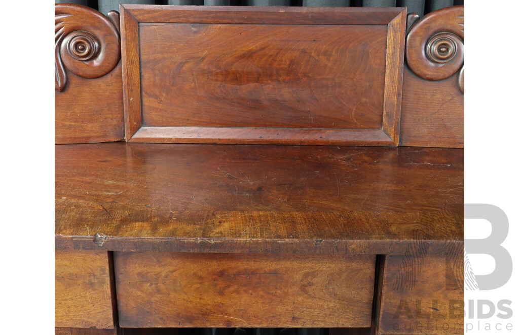 English Provincial William IV Mahogany Pedestal Sideboard