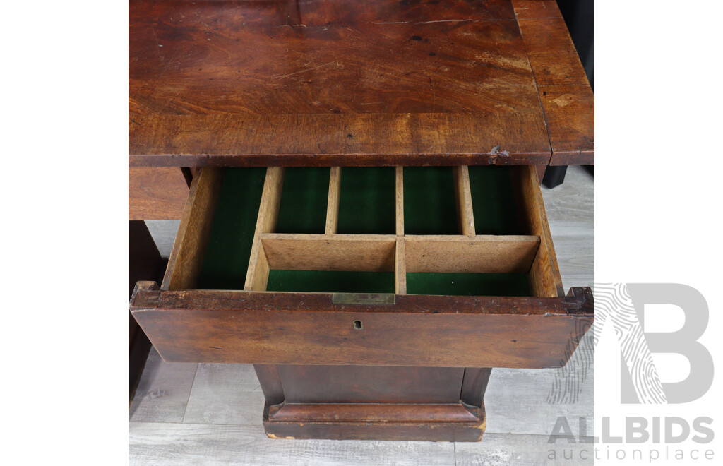 English Provincial William IV Mahogany Pedestal Sideboard