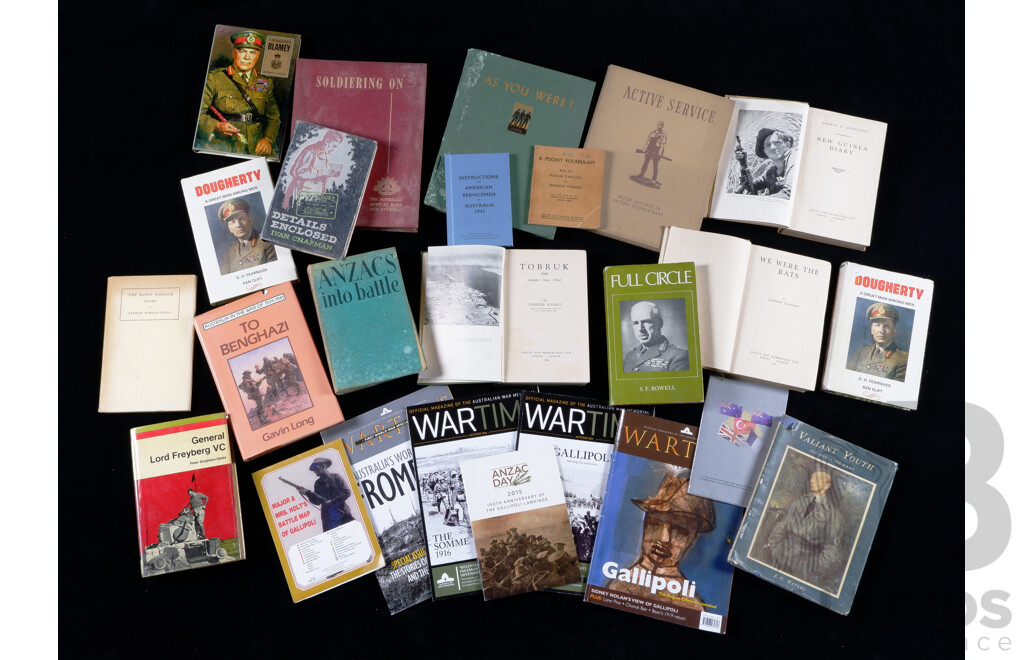 Collection Books From the Collection of Lieutenant General Sir Iven Mackay Relating to Australias WWI Anzac and Gallipoli & WWII Experience Including Tobruk, PNG & More