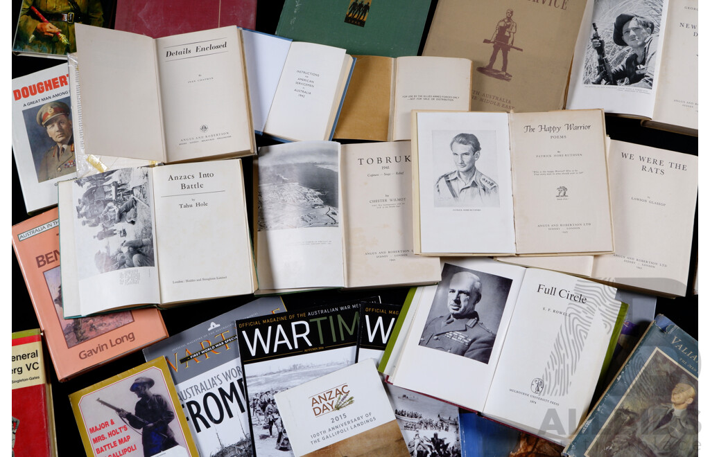 Collection Books From the Collection of Lieutenant General Sir Iven Mackay Relating to Australias WWI Anzac and Gallipoli & WWII Experience Including Tobruk, PNG & More