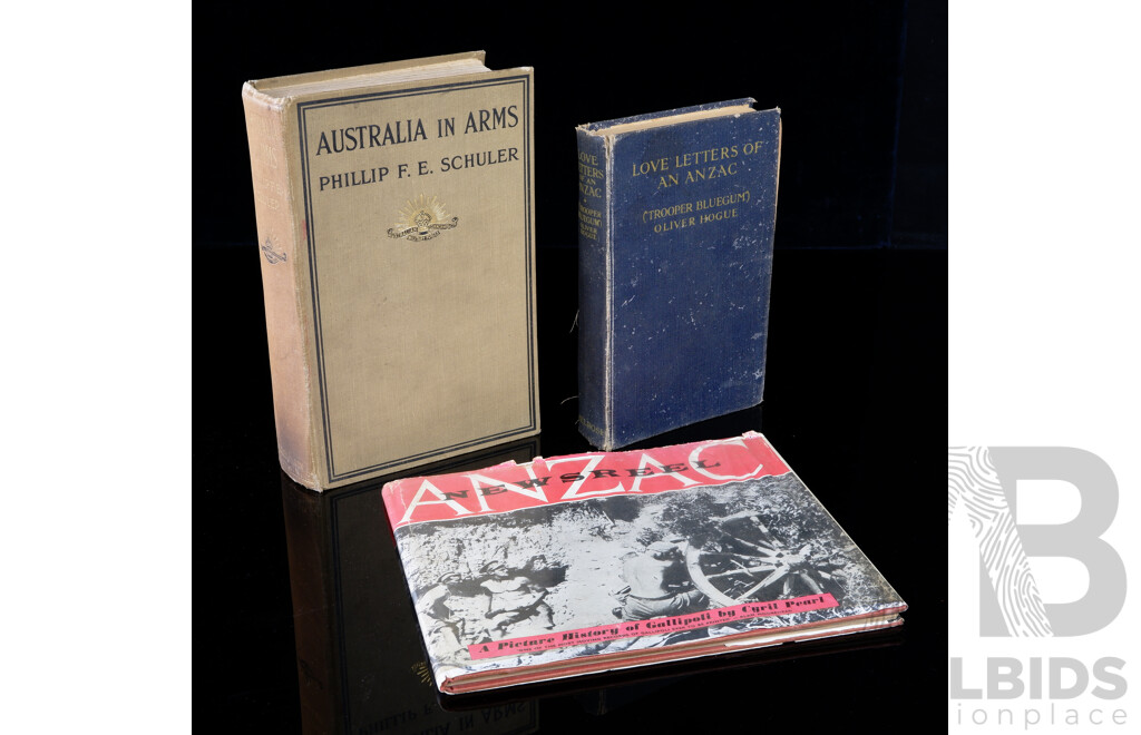 Three Books From the Collection of Lieutenant General Sir Iven Mackay, Relating to WWI Including First Edition Anzac Newsreel by C Pearl