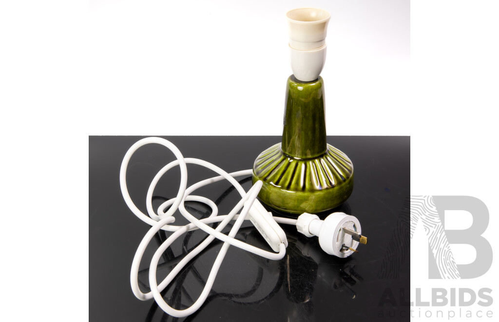 Mid Century Danish Green Ceramic Lamp Base