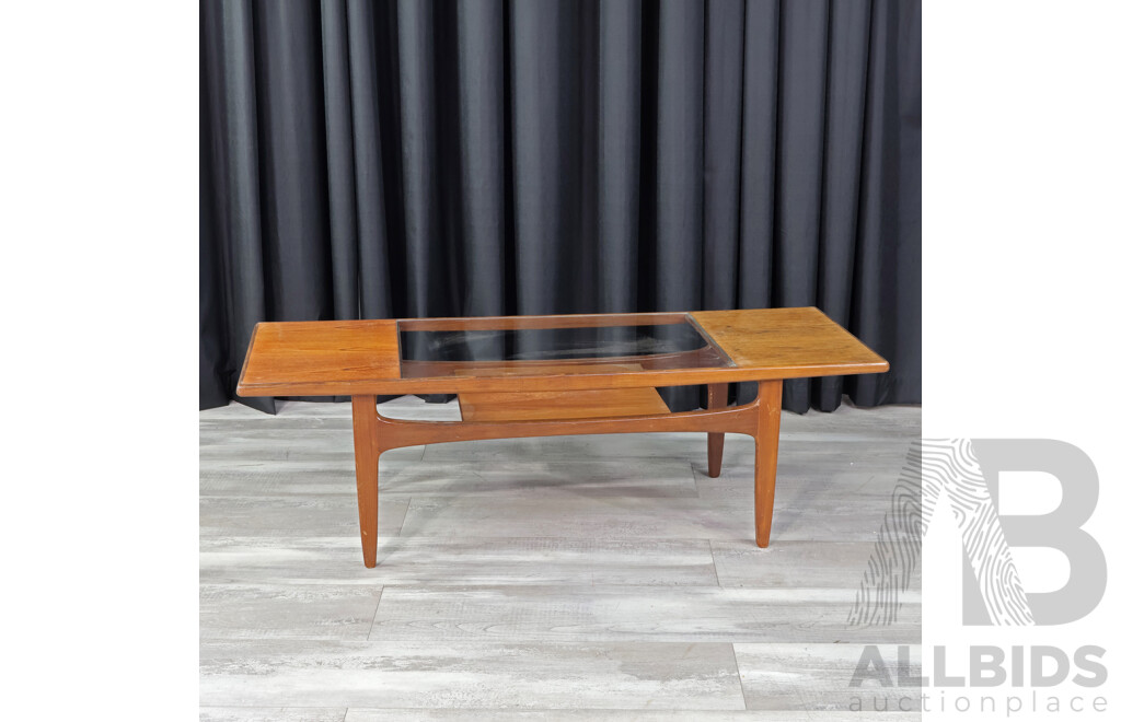 Teak Coffee Table with Central Glass Panel by G-Plan Furniture