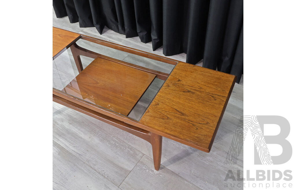 Teak Coffee Table with Central Glass Panel by G-Plan Furniture