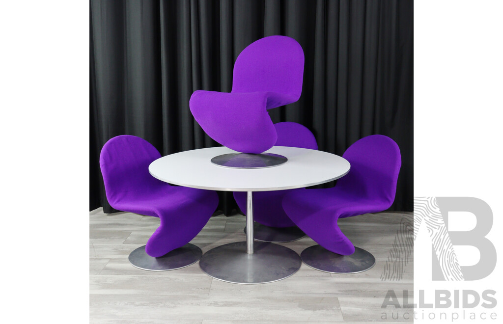 Verner Panton Five Piece 123 Series Dining Suite for Fritz Hansen, Denmark