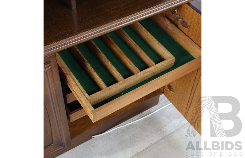 Two Piece Timber Entertainment Unit with Hutch