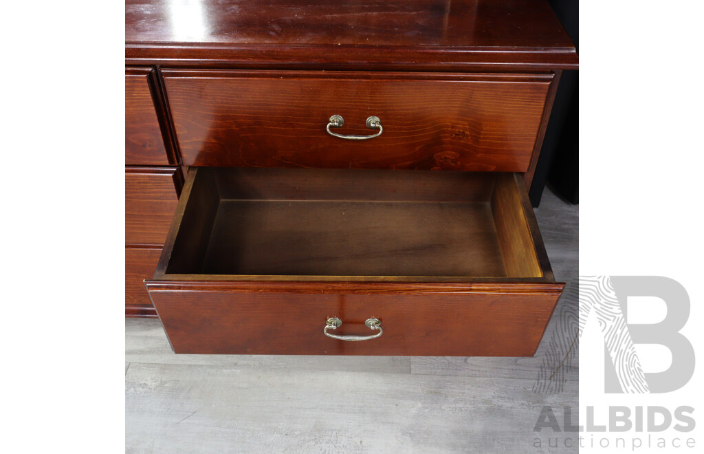 Timber Six Draw Mirrored Back Dresser by HRCraft