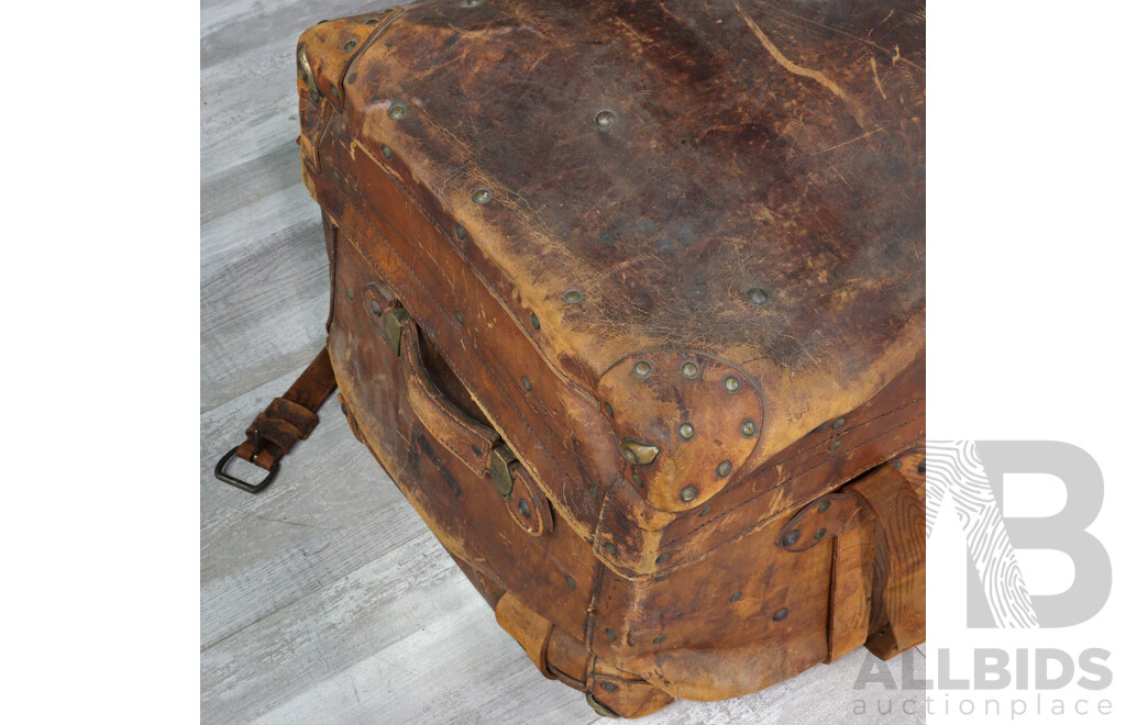 Vintage Canadian Leather Shipping Trunk