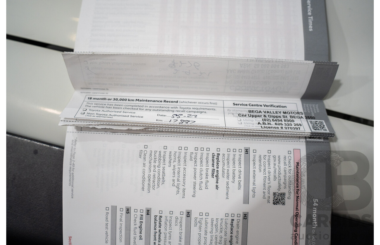 02/2020 Toyota Landcruiser GXL (4x4) 4x4 VDJ76R 4d Wagon White Turbo Diesel V8 4.5L