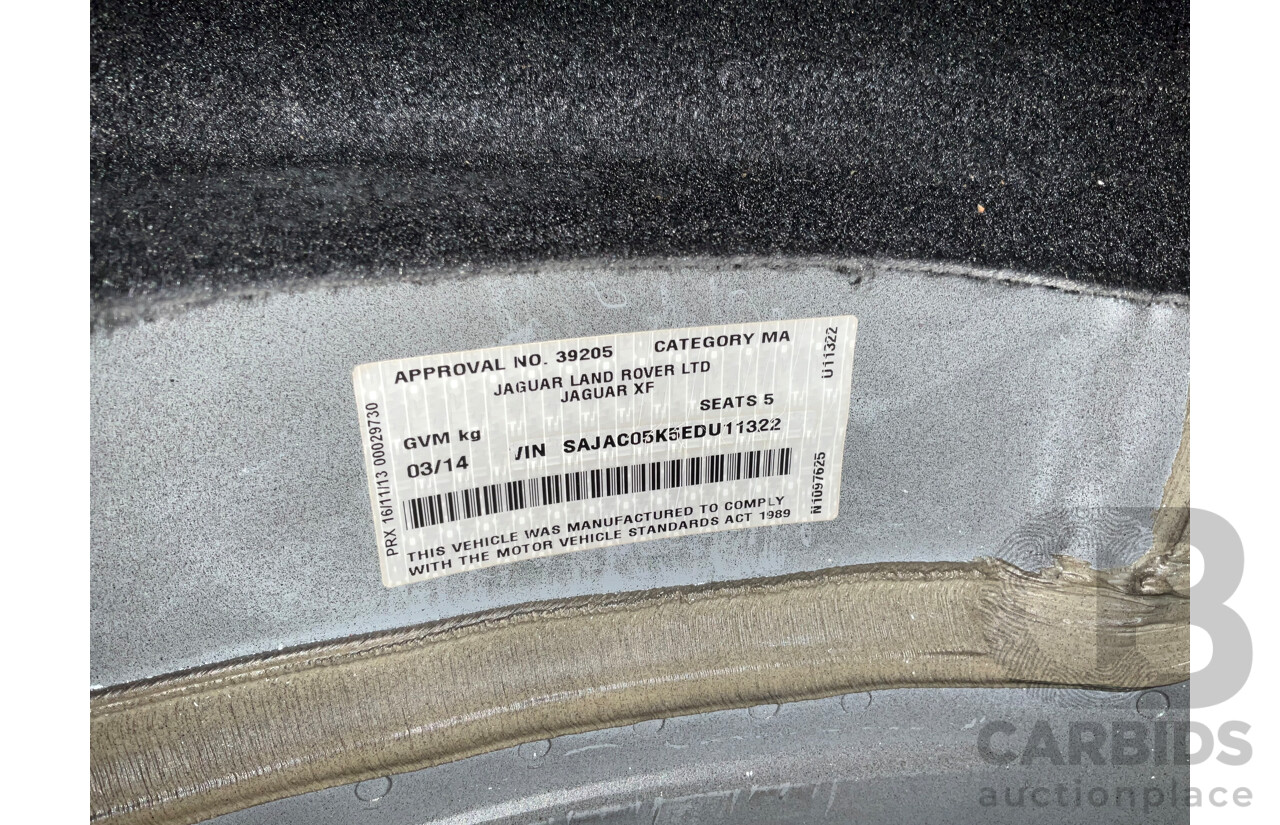 3/2014 Jaguar XF 2.2D Premium Luxury MY14 4d Sedan Ultimate Black Metallic Turbo Diesel 2.2L