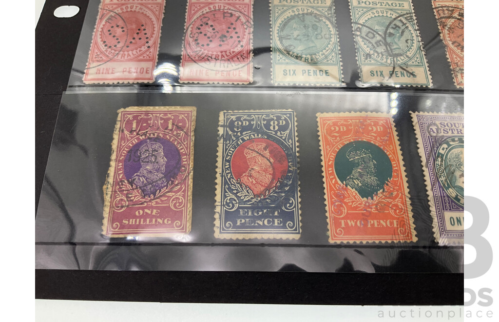 Australian Late 1890's to Early 1900's State Stamps Including QV South Australia and KGV New South Wales