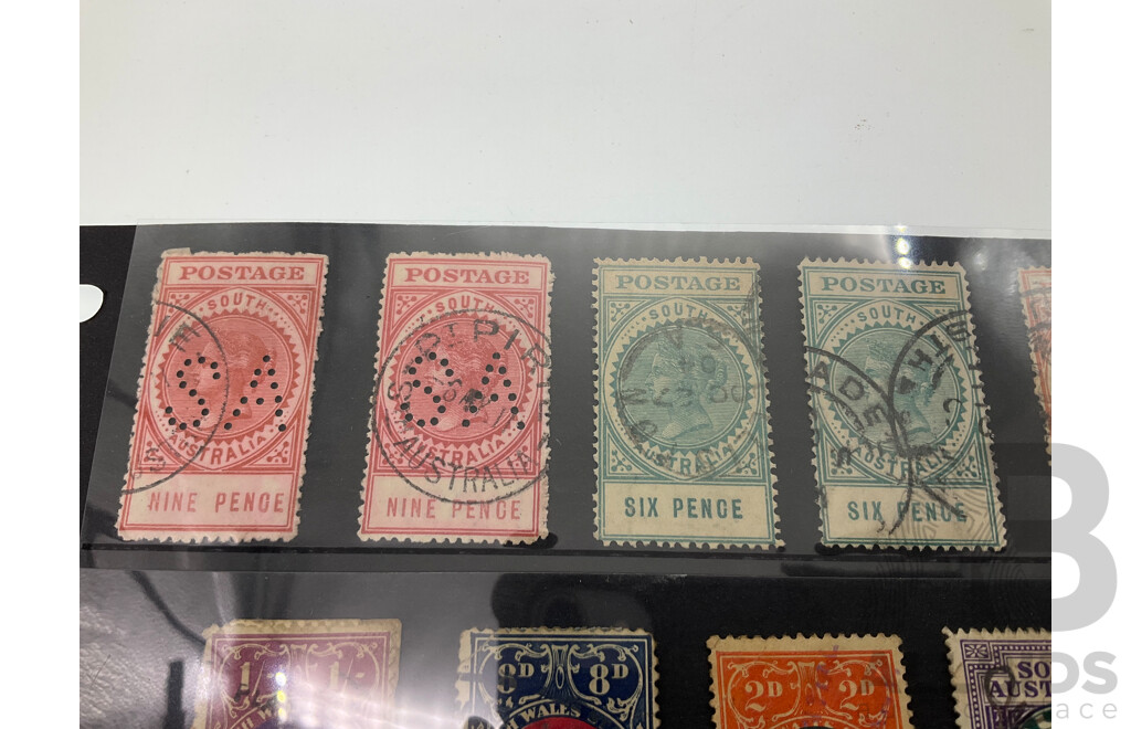 Australian Late 1890's to Early 1900's State Stamps Including QV South Australia and KGV New South Wales