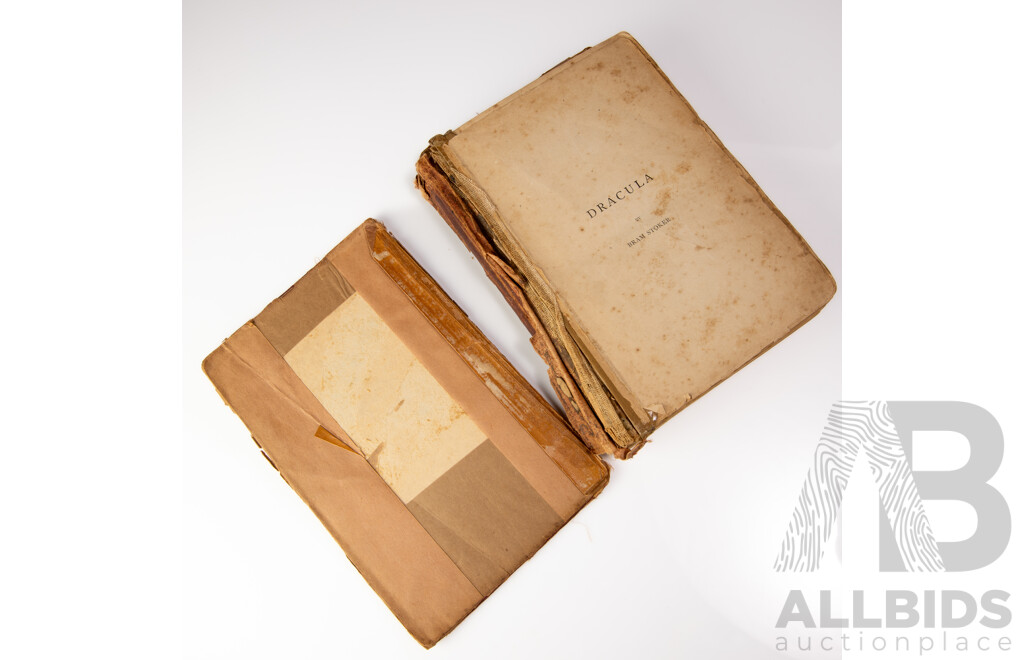 Extremely Rare First Colonial Edition, Bram Stoker's Dracula, Hutchinsons Colonial Edition, Hutchinson & Co, London, 1897, Cloth Bound Hardcover