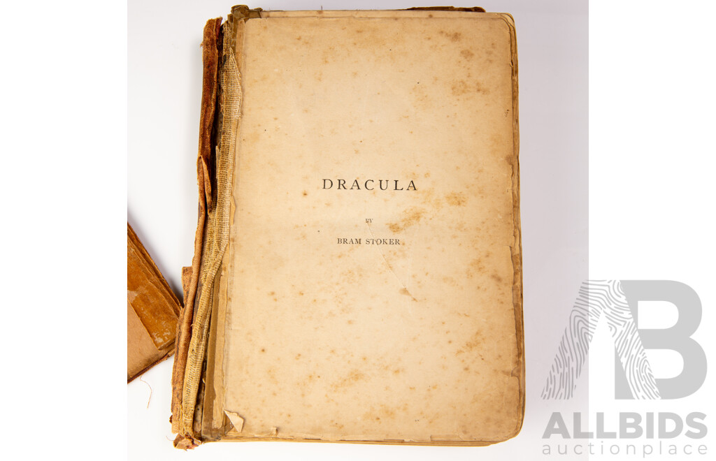 Extremely Rare First Colonial Edition, Bram Stoker's Dracula, Hutchinsons Colonial Edition, Hutchinson & Co, London, 1897, Cloth Bound Hardcover