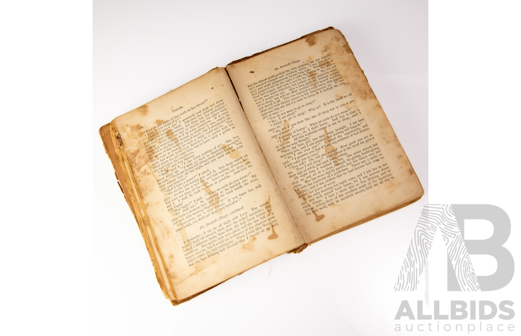 Extremely Rare First Colonial Edition, Bram Stoker's Dracula, Hutchinsons Colonial Edition, Hutchinson & Co, London, 1897, Cloth Bound Hardcover