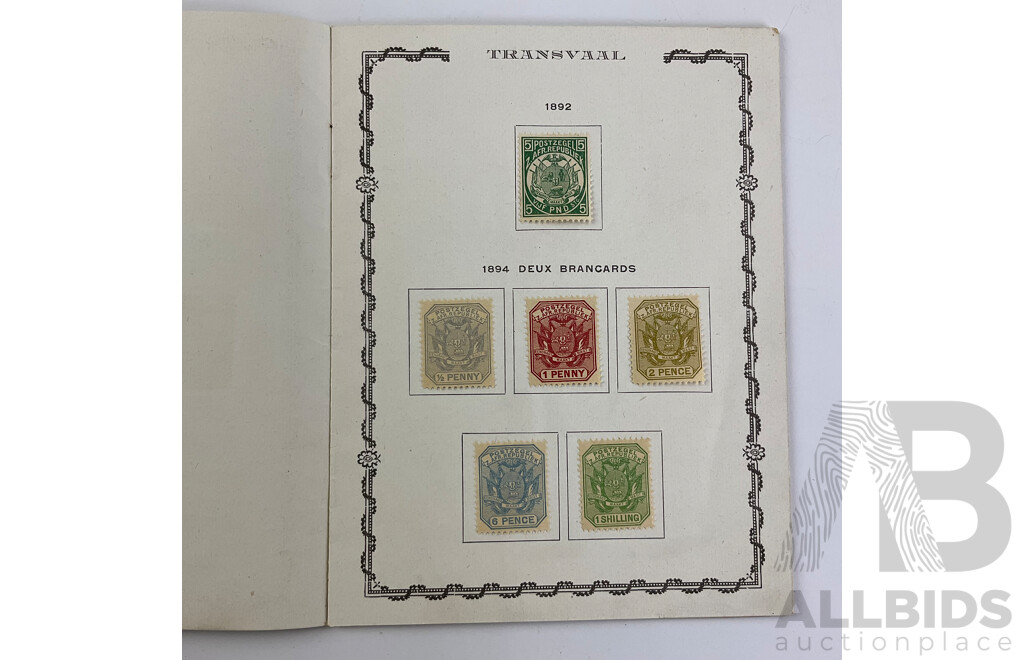 Antique Collection De Timbres Du Transvaal Mint/Hinged Stamps Spanning Years 1885 to 1901, Including Surcharge, Overprints,