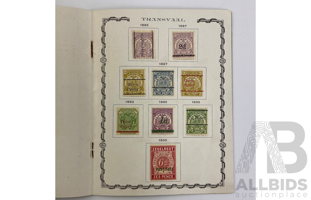 Antique Collection De Timbres Du Transvaal Mint/Hinged Stamps Spanning Years 1885 to 1901, Including Surcharge, Overprints,