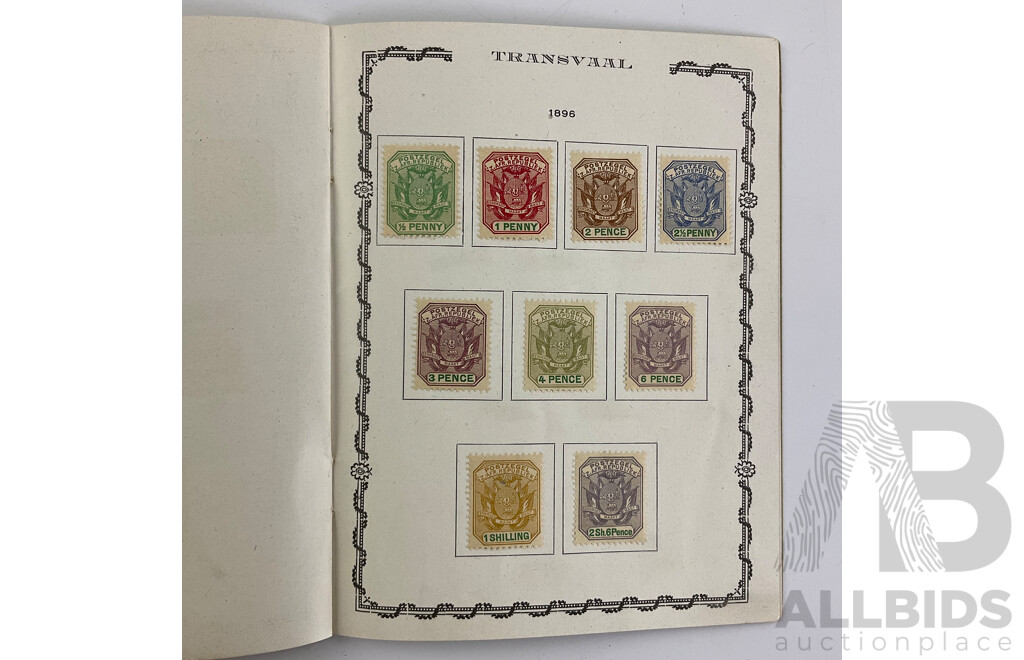 Antique Collection De Timbres Du Transvaal Mint/Hinged Stamps Spanning Years 1885 to 1901, Including Surcharge, Overprints,
