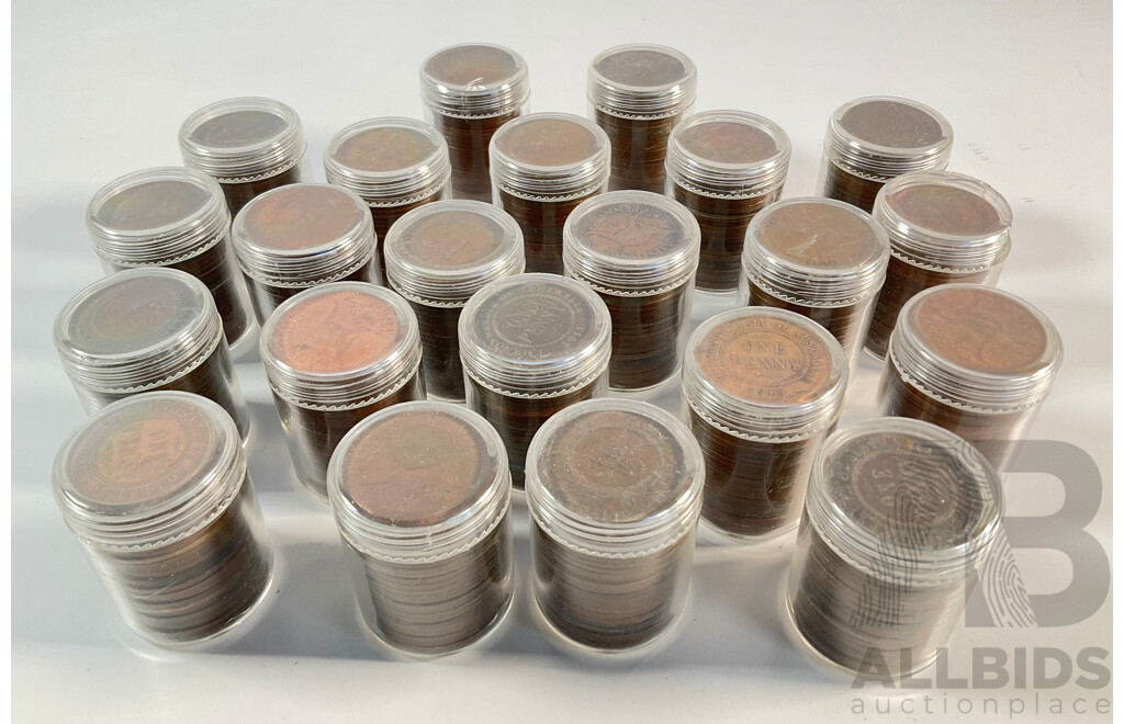 Collection of Australian Pennies, Examples Spanning 1911 to 1964 - Approximately 5.4 Kilograms