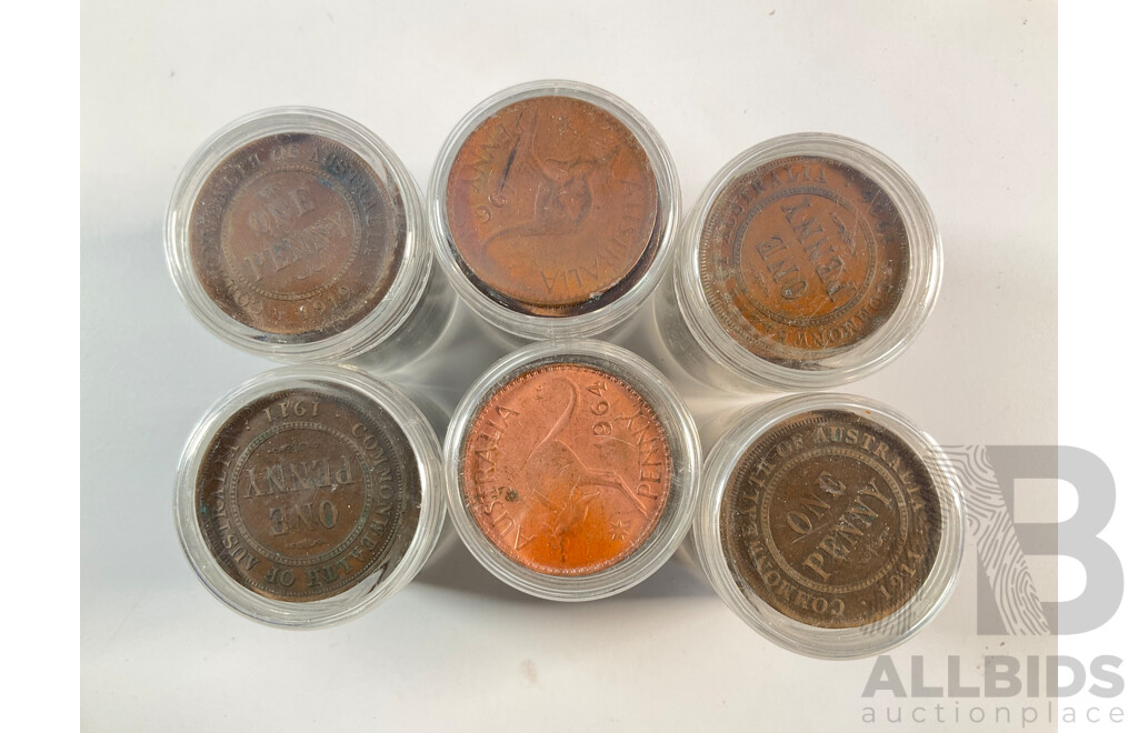 Collection of Australian Pennies, Examples Spanning 1911 to 1964 - Approximately 5.4 Kilograms