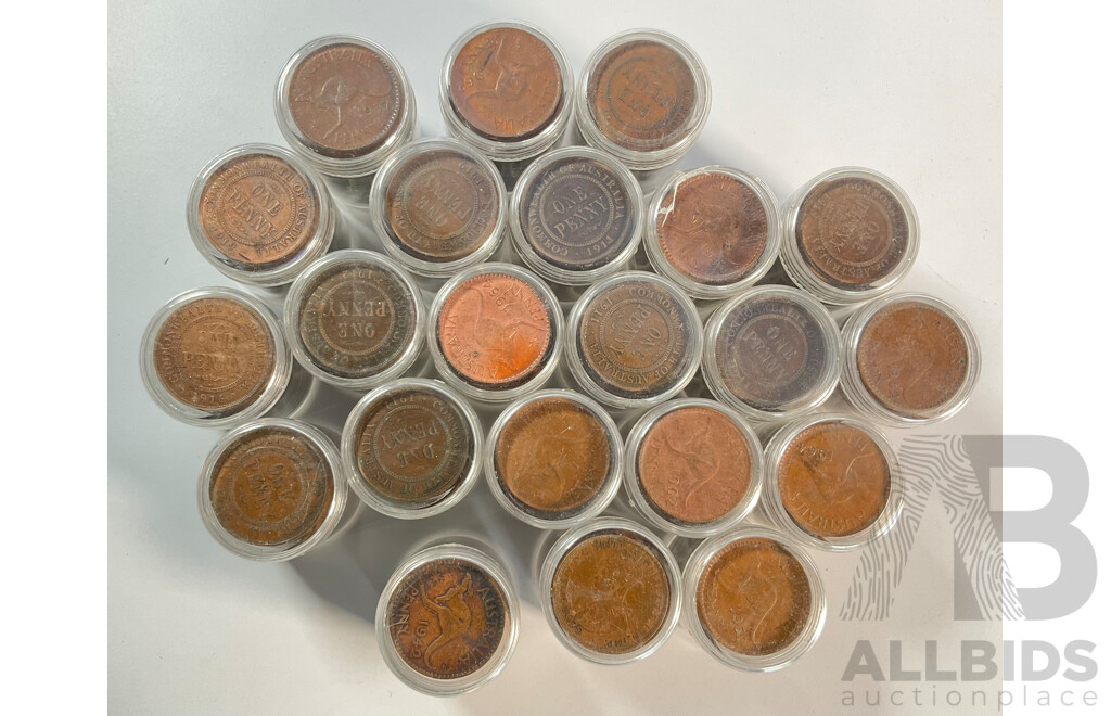 Collection of Australian Pennies, Examples Spanning 1911 to 1964 - Approximately 5.4 Kilograms