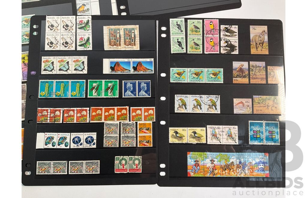 Collection of Australian Stamp Blocks, Strips and Pairs Including Mints, Predecimal, Antarctic Territory, Salvage, Sets