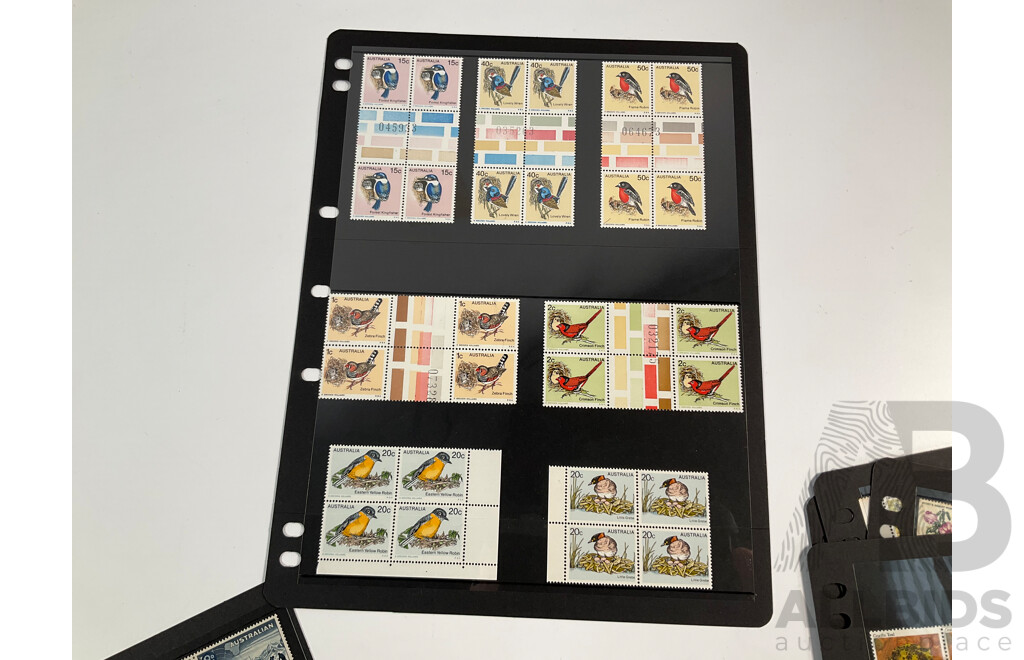 Collection of Australian Stamp Blocks, Strips and Pairs Including Mints, Predecimal, Antarctic Territory, Salvage, Sets